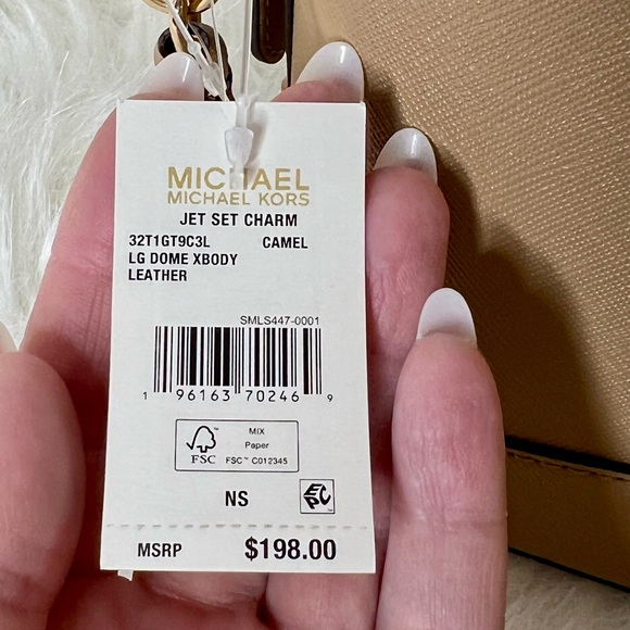 Michael Kors Jet Set Charm Large Crossbody Shoulder Bag in Camel - Picture 6 of 6